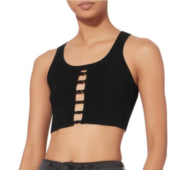 T by Alexander Wang Black Crop Top - Picture 6 of 7